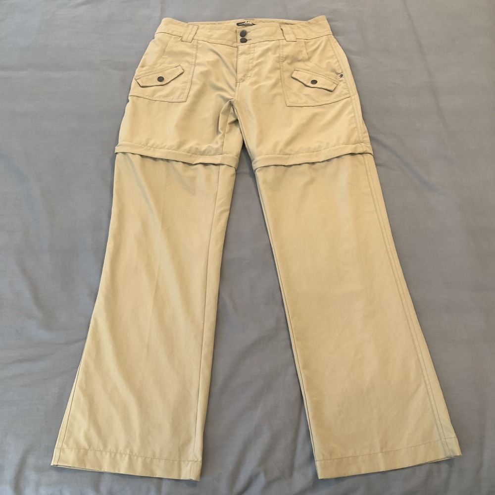 Rugged Exposure Pants Womens 10 Khaki Convertible Zip Off Hiking Outdoor Pockets